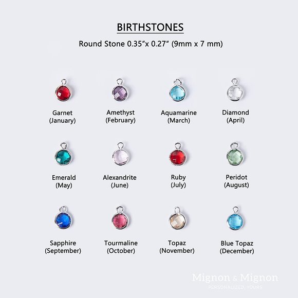 Silver Custom Birthstone Necklace Birth Flower Name Personalized Gift for Her - Picture 12 of 13